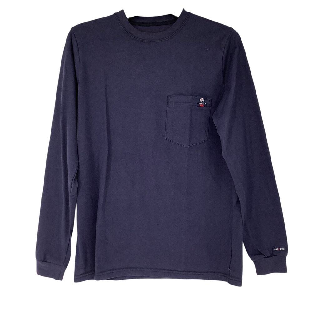 Tyndale Men's Medium Navy Blue Flame Resistant Crew Neck Workwear T-Shirt J13-2